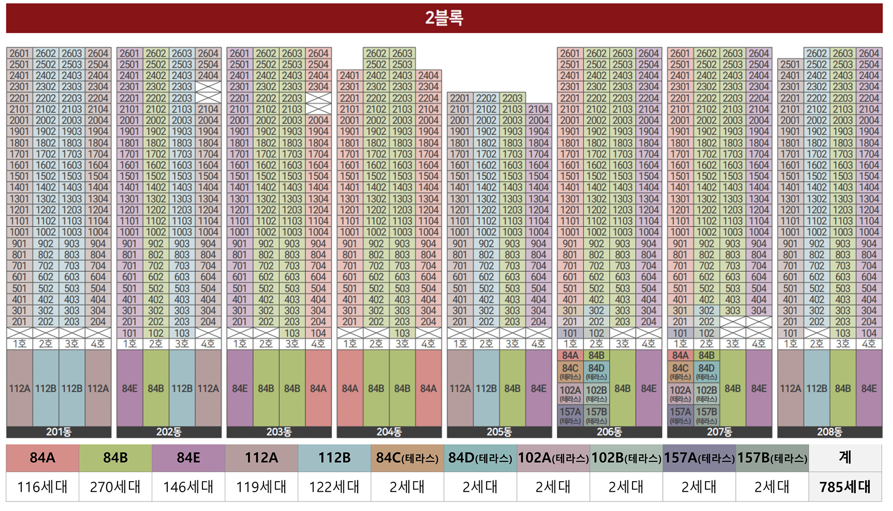 중외공원 힐스테이트 동·호수배치도